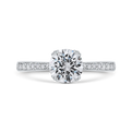 Euro Shank Diamond Engagement Ring in 14K White Gold (Semi-Mount)