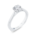 Euro Shank Solitaire Engagement Ring  in 14K White Gold (Semi-Mount)