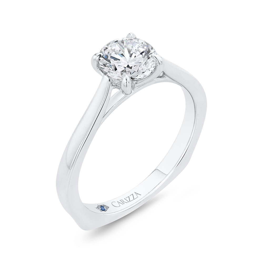 Euro Shank Solitaire Engagement Ring  in 14K White Gold (Semi-Mount)