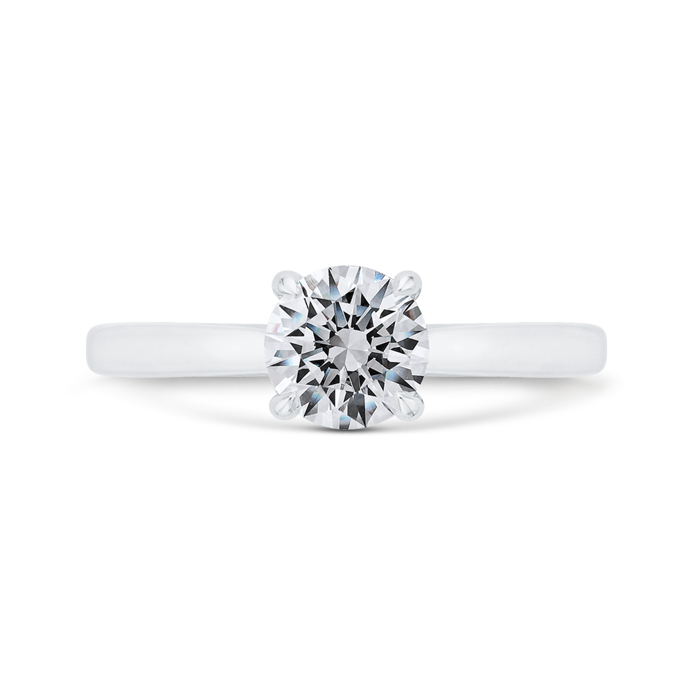 Euro Shank Solitaire Engagement Ring  in 14K White Gold (Semi-Mount)