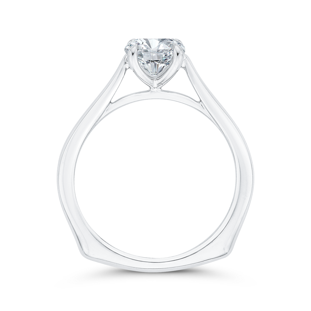 Euro Shank Solitaire Engagement Ring  in 14K White Gold (Semi-Mount)