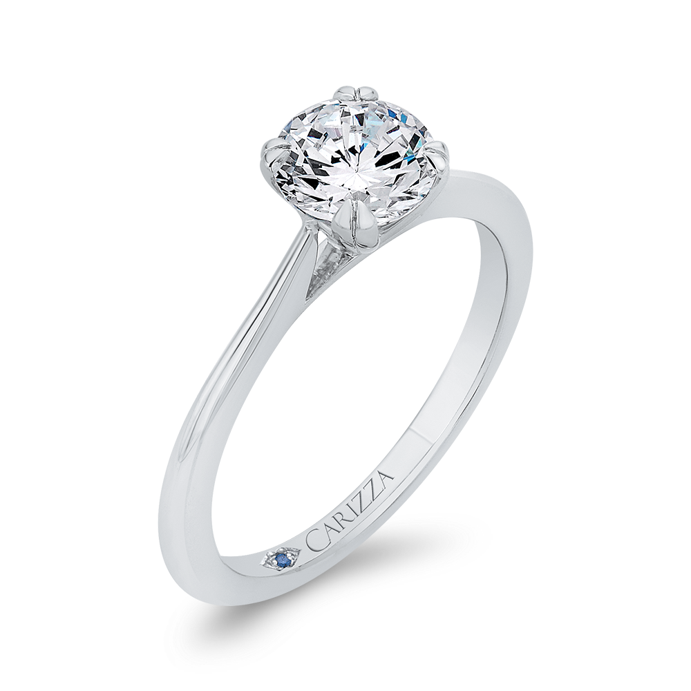 Solitaire Engagement Ring in 14K White Gold (Semi-Mount)