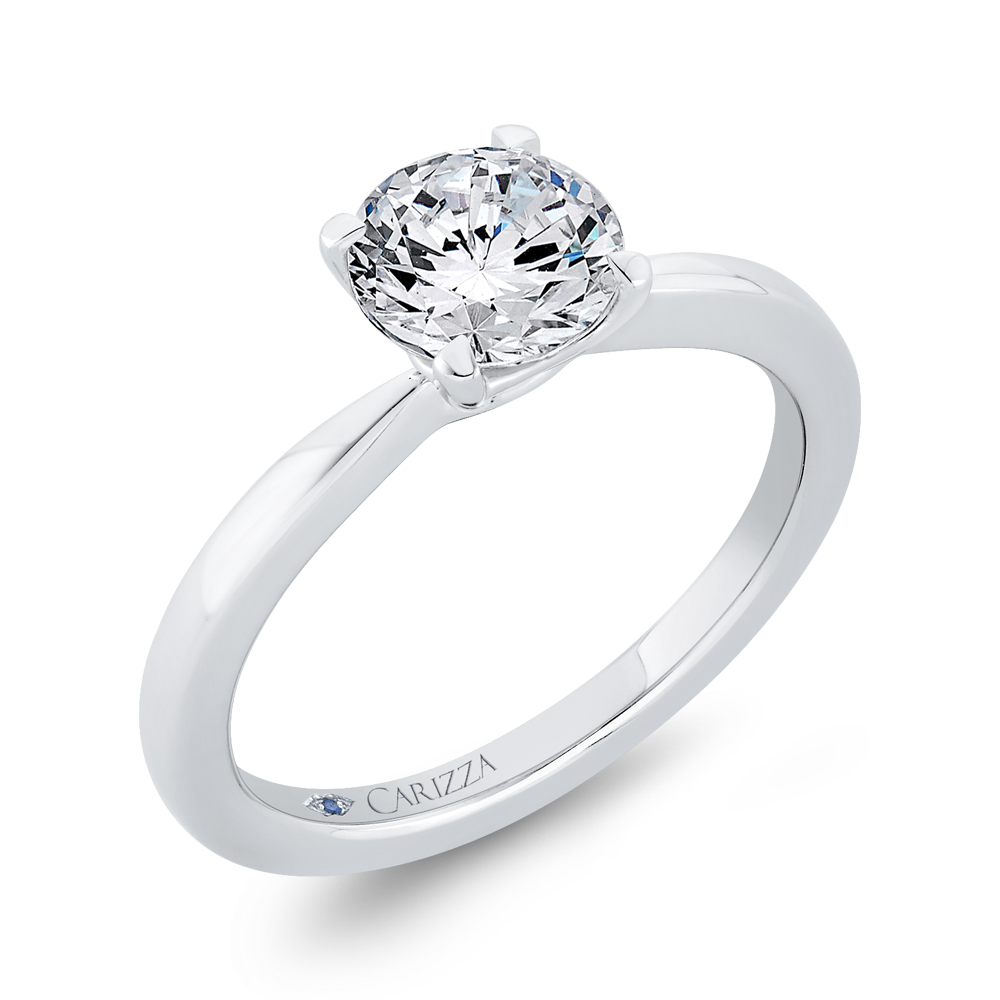 Solitaire Engagement Ring in 14K White Gold (Semi-Mount)