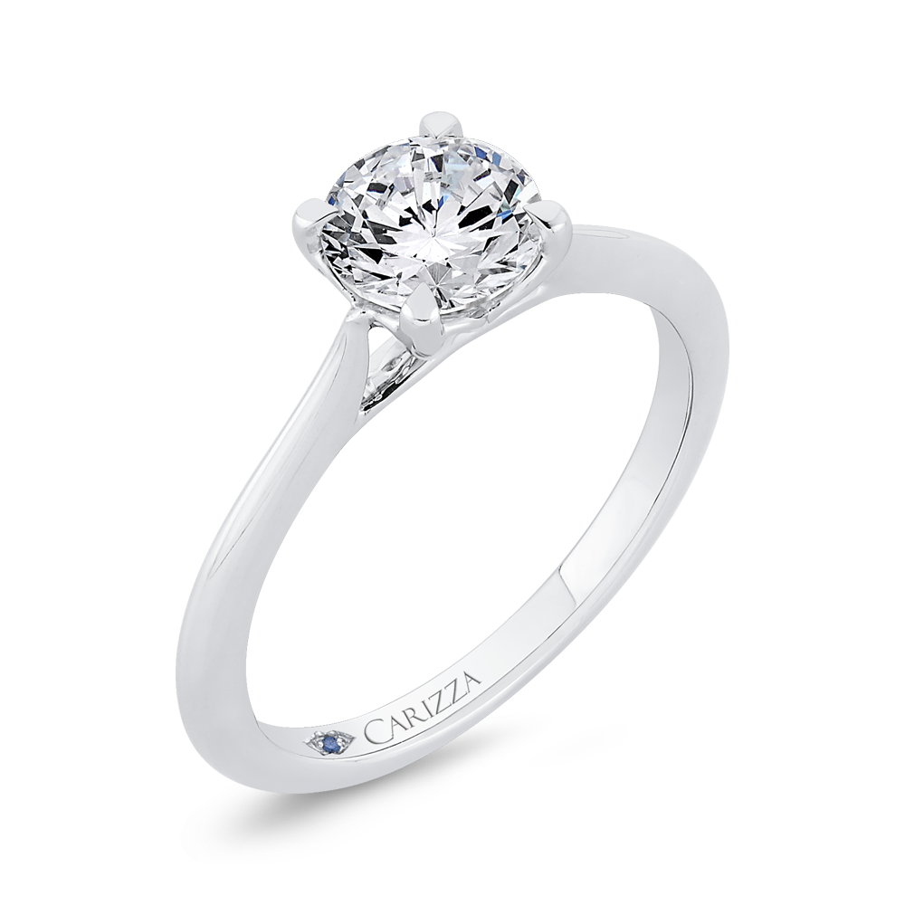 Solitaire Engagement Ring in 14K White Gold (Semi-Mount)