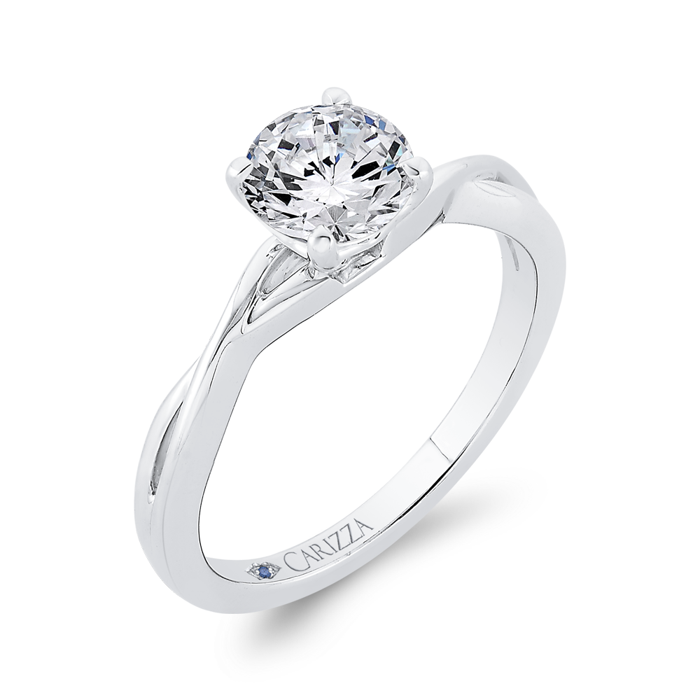 Solitaire Engagement Ring in 14K White Gold (Semi-Mount)