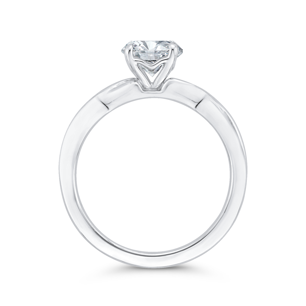 Solitaire Engagement Ring in 14K White Gold (Semi-Mount)