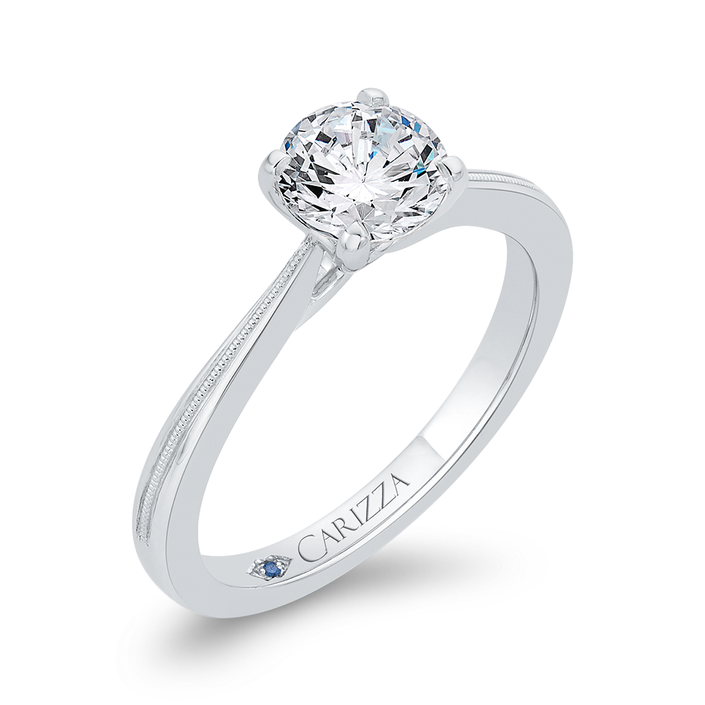 Solitaire Engagement Ring in 14K White Gold (Semi-Mount)