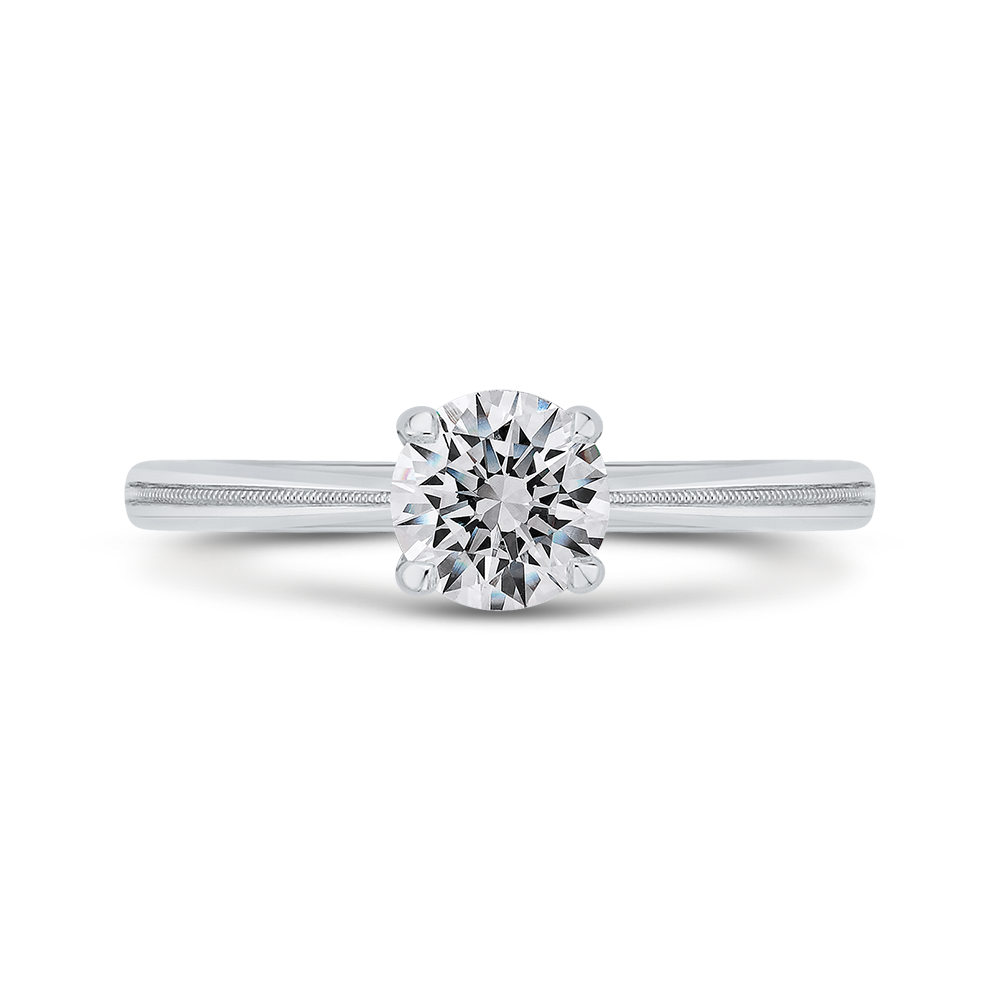 Solitaire Engagement Ring in 14K White Gold (Semi-Mount)