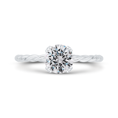 Solitaire Engagement Ring in 14K White Gold (Semi-Mount)