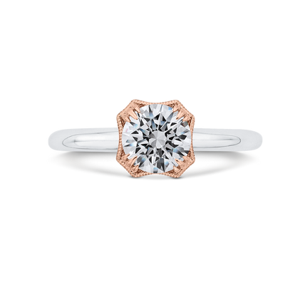 Diamond Engagement Ring in 14K Two Tone Gold (Semi-Mount)