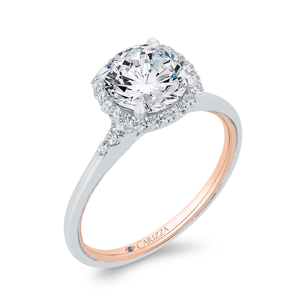 Diamond Engagement Ring in 14K Two Tone Gold (Semi-Mount)