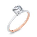 Diamond Solitaire Plus Engagement Ring  in 14K Two Tone Gold (Semi-Mount)