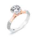 Diamond Engagement Ring in 14K Two Tone Gold (Semi-Mount)