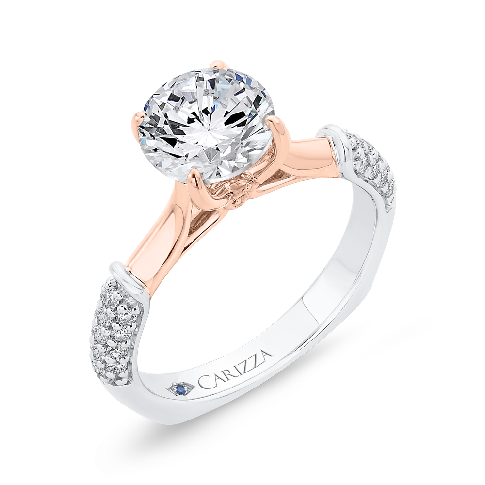 Diamond Engagement Ring in 14K Two Tone Gold (Semi-Mount)