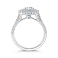 Round Diamond Double Halo Engagement Ring in 14K Two Tone Gold (Semi-Mount)