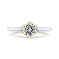 Round Diamond Solitaire Plus Engagement Ring in 14K Two Tone Gold (Semi-Mount)