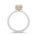 Round Diamond Solitaire Plus Engagement Ring in 14K Two Tone Gold (Semi-Mount)