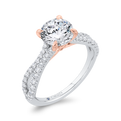 Split Shank Diamond Engagement Ring in 14K Two Tone Gold (Semi-Mount)