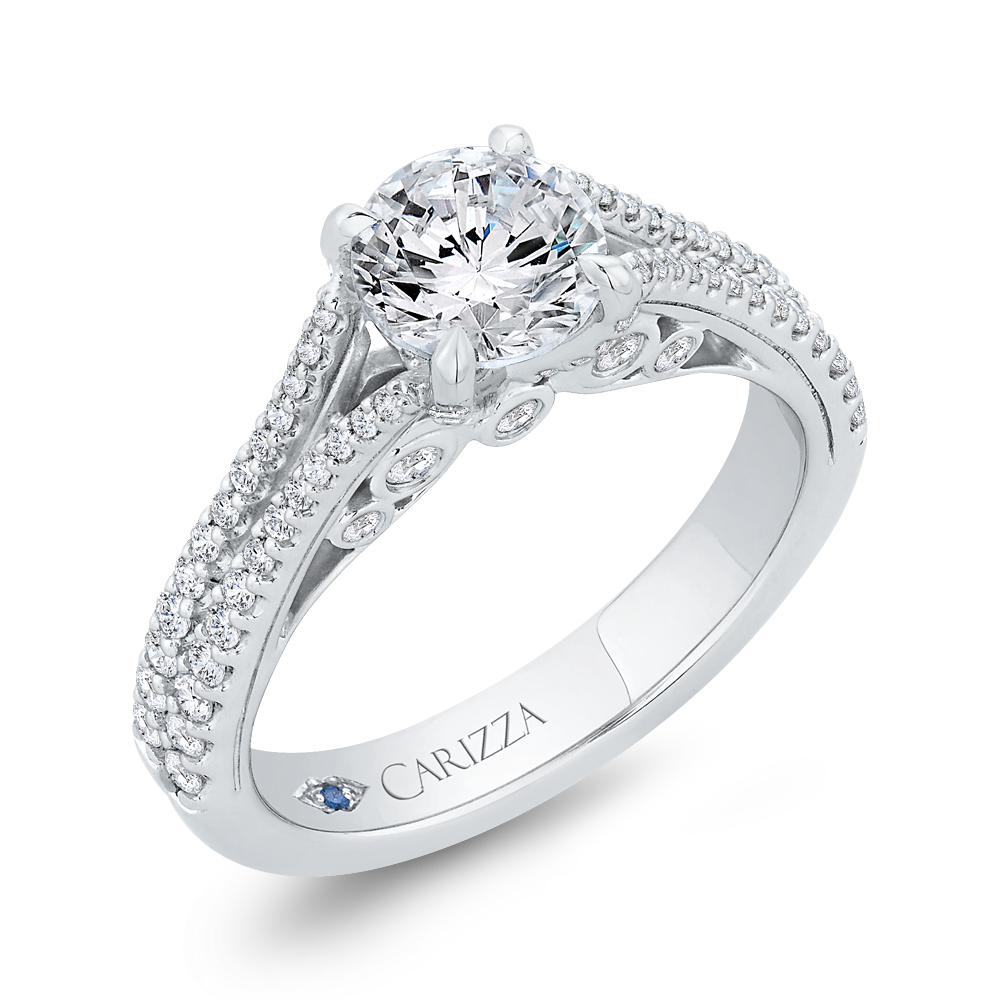 Split Shank Diamond Split Shank Engagement Ring in 14K White Gold (Semi-Mount)