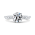 Diamond Halo Engagement Ring in 14K White Gold (Semi-Mount)