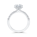 Diamond Halo Engagement Ring in 14K White Gold (Semi-Mount)