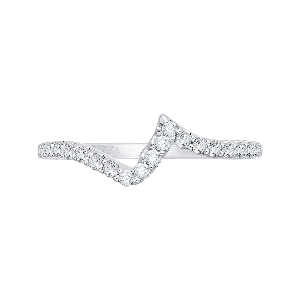 Round Diamond Half-Eternity Wedding Band in 14K White Gold