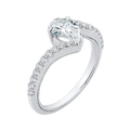 Pear Cut Diamond Promise Engagement Ring in 14K White Gold (Semi-Mount)