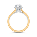 Pear Cut Diamond Halo Engagement Ring in 14K Two Tone Gold (Semi-Mount)