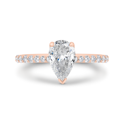 Cushion Cut Diamond Solitaire Plus Engagement Ring in 14K Rose Gold (Semi-Mount)