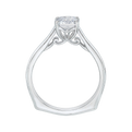 Emerald Cut Diamond Solitaire Engagement Ring in 14K White Gold (Semi-Mount)