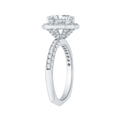 Emerald Cut Diamond Halo Engagement Ring in 14K White Gold (Semi-Mount)