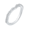 Round Diamond Half-Eternity Wedding Band in 14K White Gold