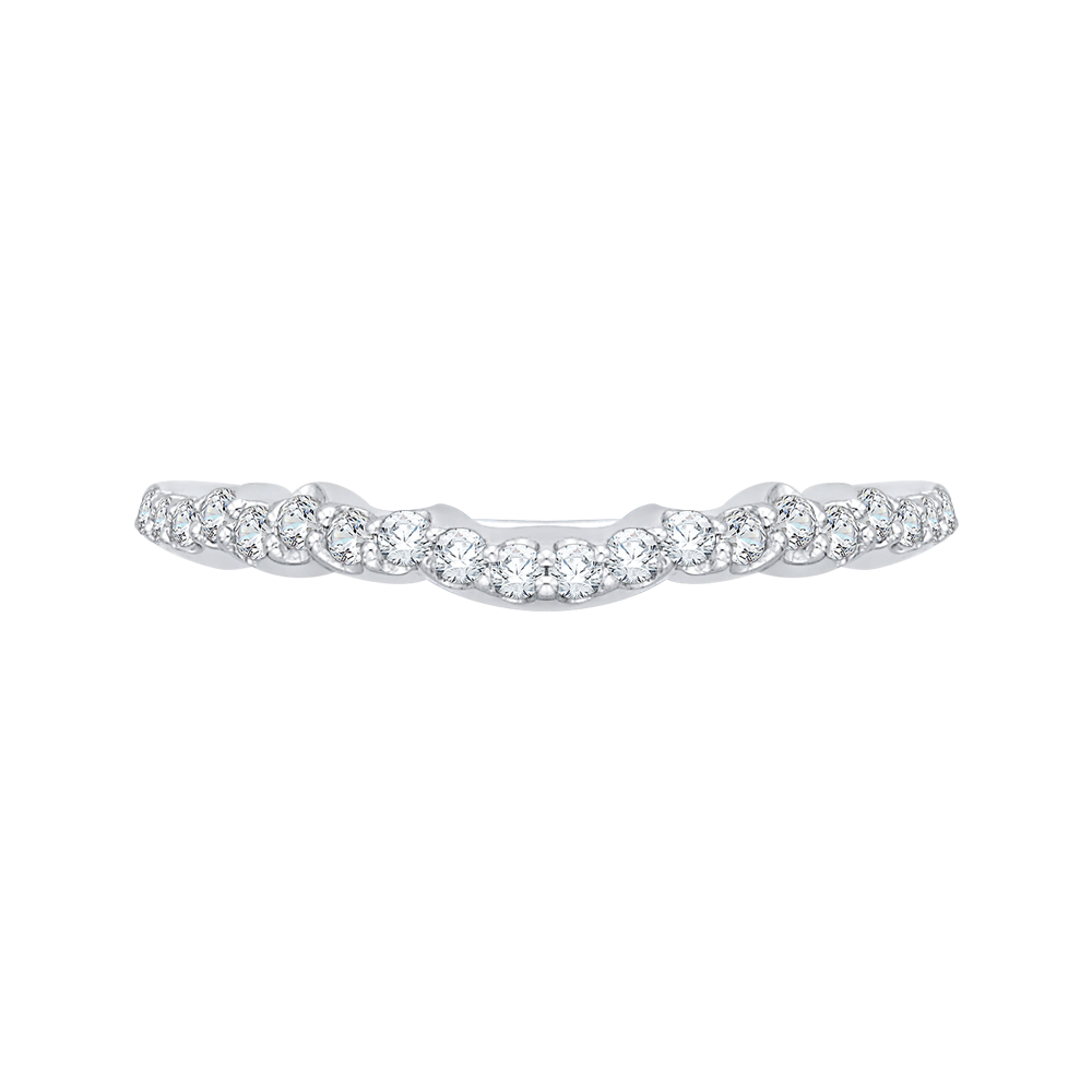 Round Diamond Half-Eternity Wedding Band in 14K White Gold