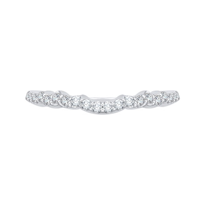 Round Diamond Half-Eternity Wedding Band in 14K White Gold