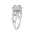 Emerald Cut Diamond Halo Engagement Ring in 14K Two Tone Gold (Semi-Mount)