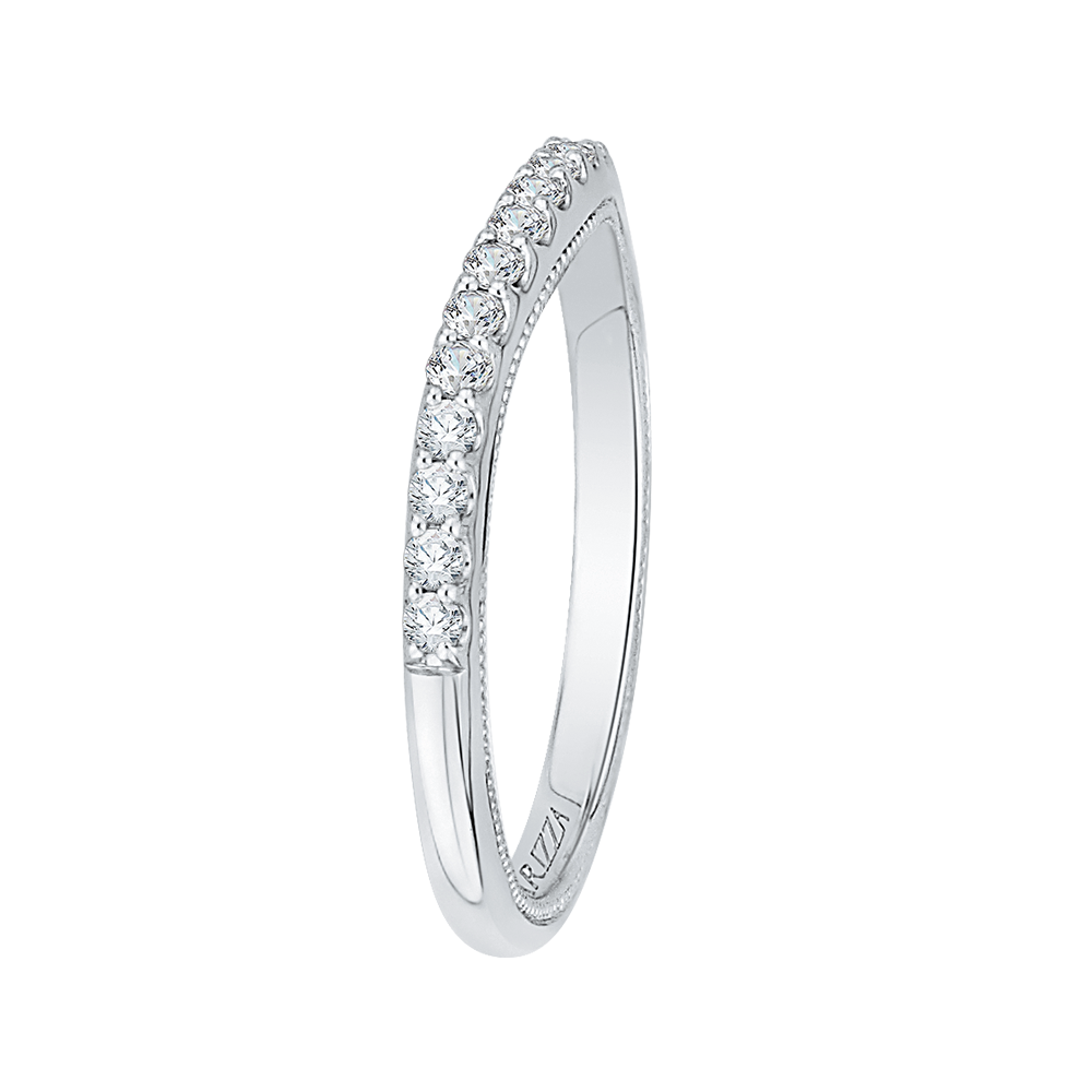 Round Diamond Wedding Band in 14K White Gold