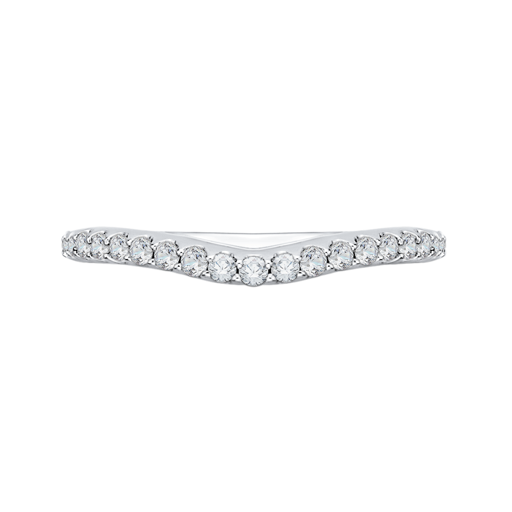 Round Diamond Wedding Band in 14K White Gold