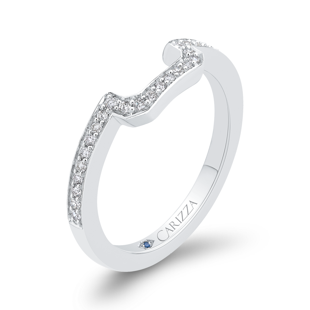 Round Diamond Half-Eternity Wedding Band in 14K White Gold