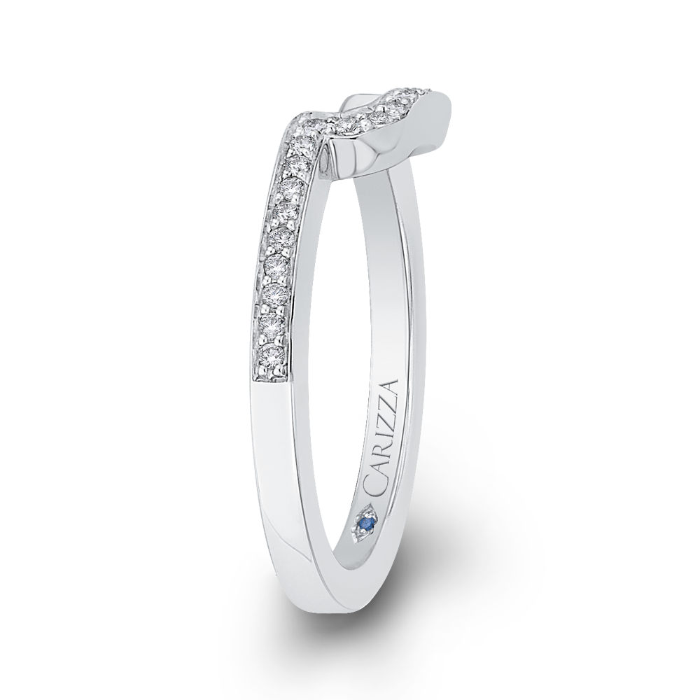 Round Diamond Half-Eternity Wedding Band in 14K White Gold