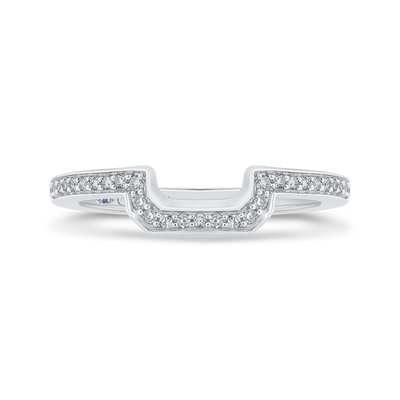 Round Diamond Half-Eternity Wedding Band in 14K White Gold