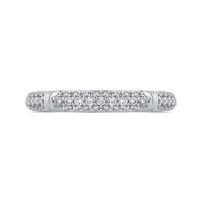 Round Diamond Wedding Band in 14K White Gold