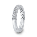 Round Diamond Half-Eternity Wedding Band in 14K White Gold