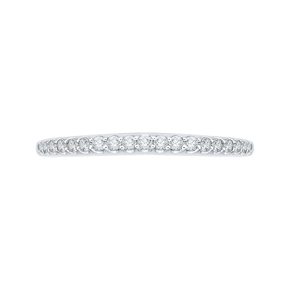 Round Diamond Wedding Band in 14K White Gold