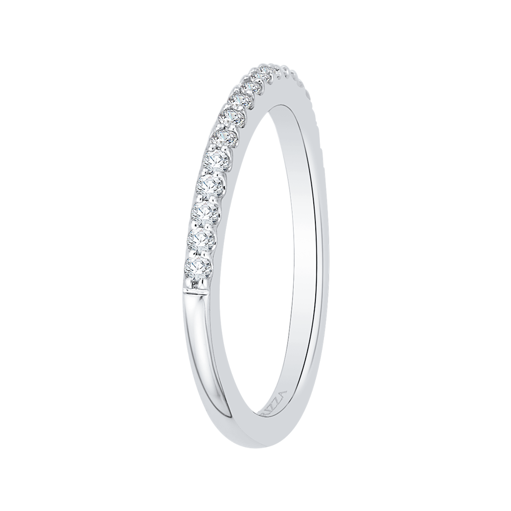 Round Diamond Wedding Band in 14K White Gold