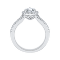 Split Shank Heart Diamond Halo Engagement Ring in 14K White Gold (Semi-Mount)