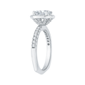 Euro Shank Oval Cut Diamond Halo Engagement Ring in 14K White Gold (Semi-Mount)