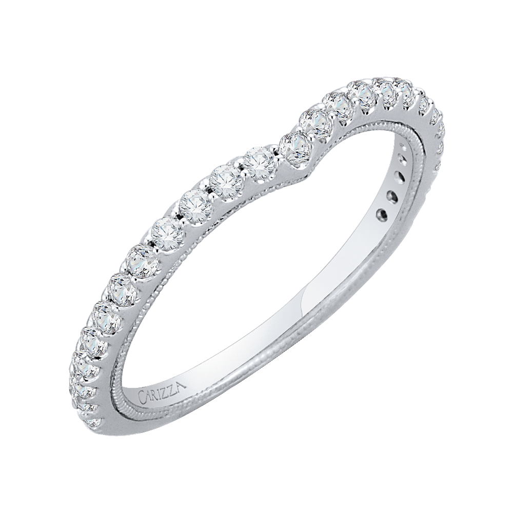 Round Diamond Wedding Band in 14K White Gold