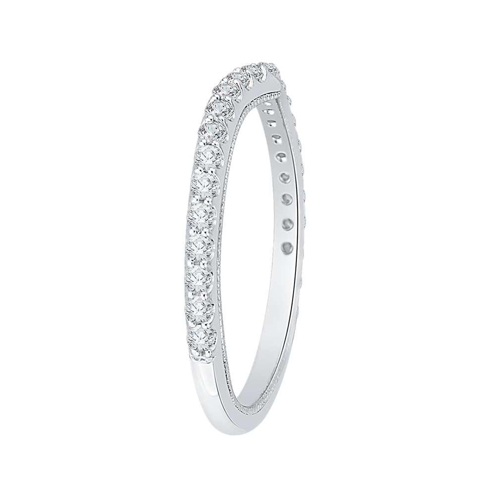 Round Diamond Wedding Band in 14K White Gold