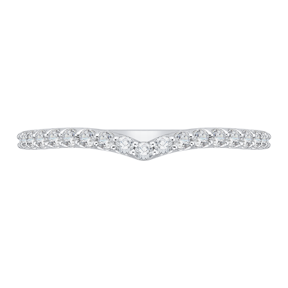 Round Diamond Wedding Band in 14K White Gold