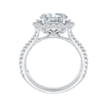 Oval Cut Diamond Halo Engagement Ring in 14K White Gold (Semi-Mount)